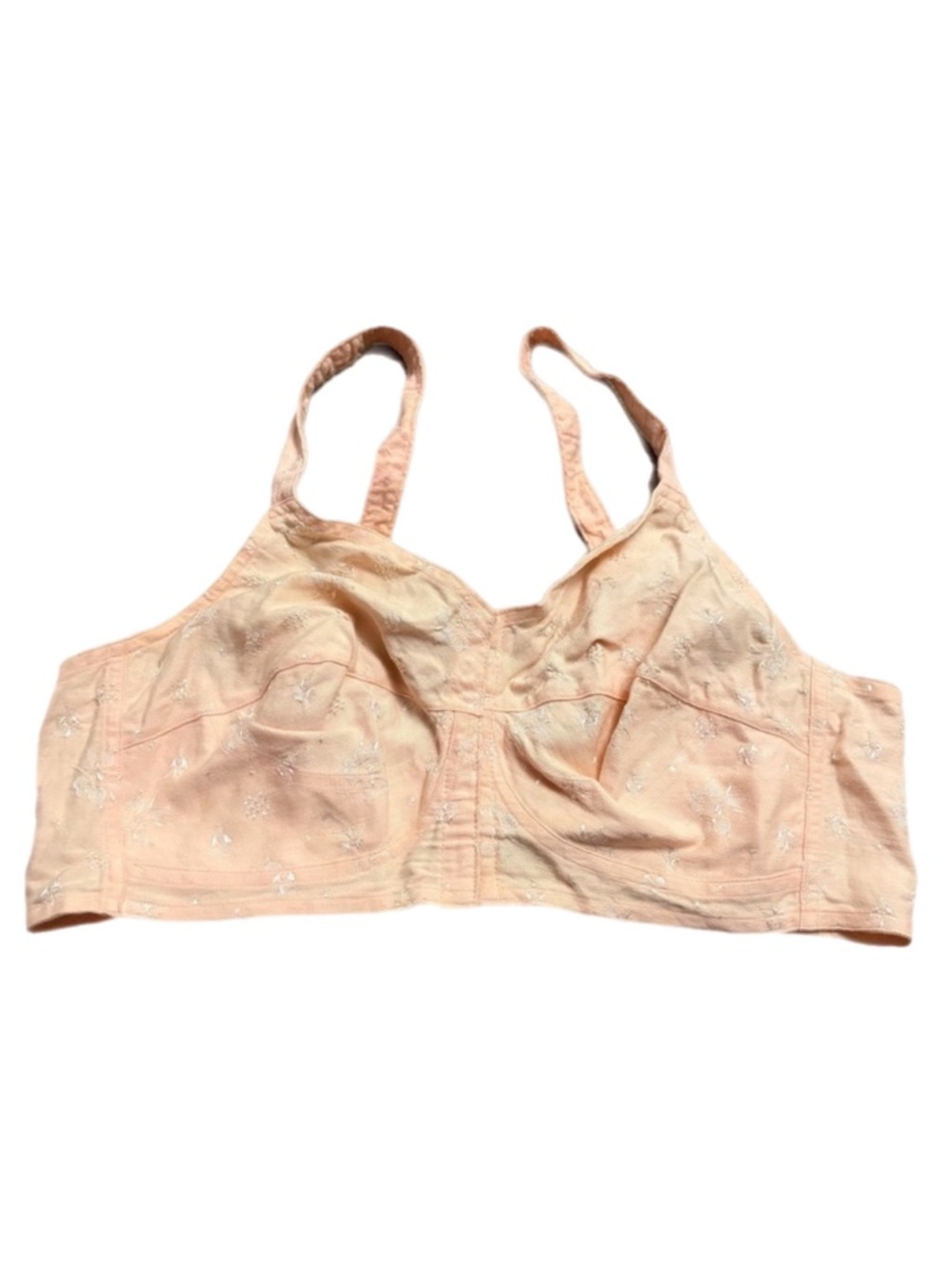 50s 60s European Vintage Triumph Floral Embroidered Bustier Corset (Peach) L/XL